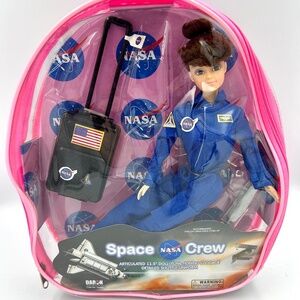 Daron NASA Space Crew Astronaut Doll Play Set NIP BRUNETTE Blue Suit 11.5"